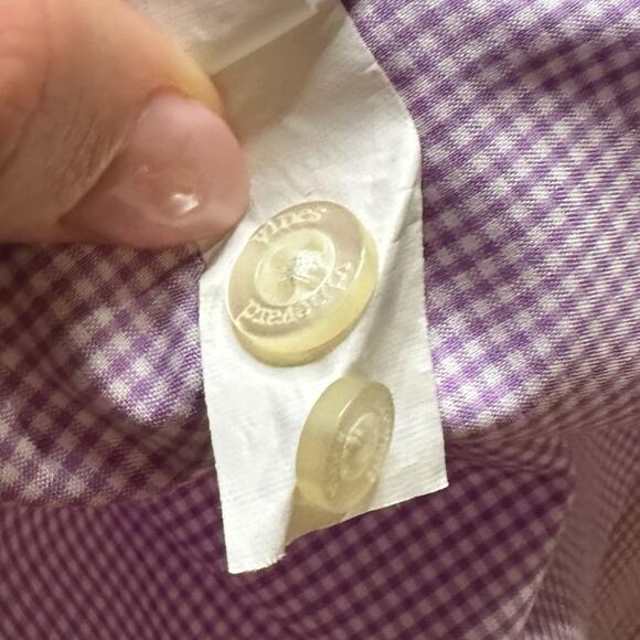 Vineyard Vines Purple White Casual Button Down Shirt Size medium EASTER SPRING - Picture 5 of 7